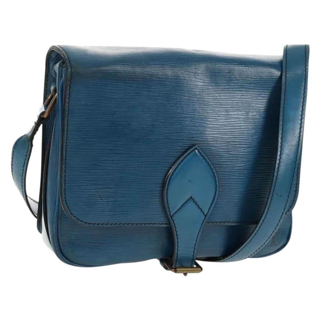 LOUIS VUITTON Epi Cartouchiere MM Blue Shoulder Bag M52245 Auth (1 of 18)