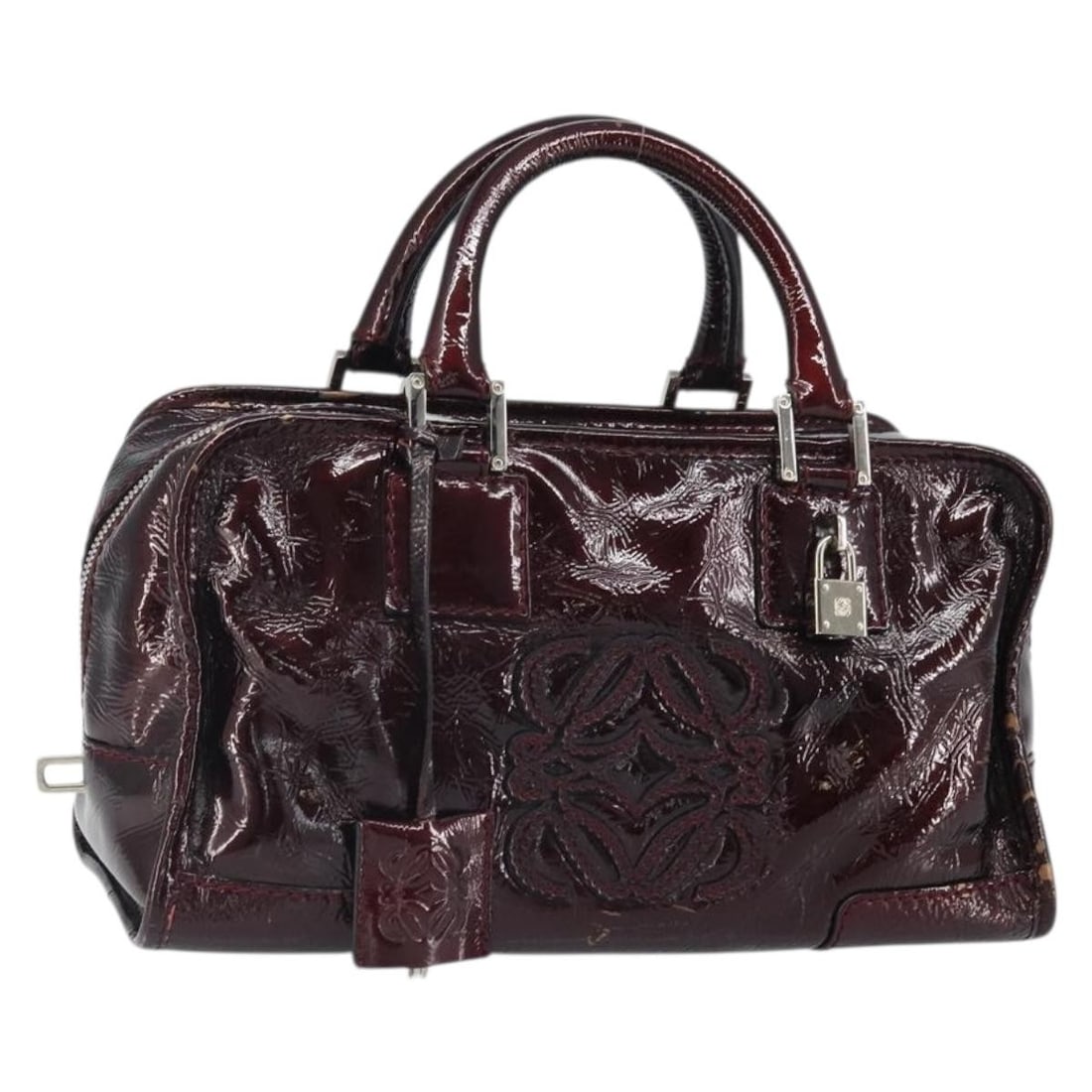 Loewe Amazonas Anagram Patent Leather Silver Purple Handbag with Accessories (1 of 18)