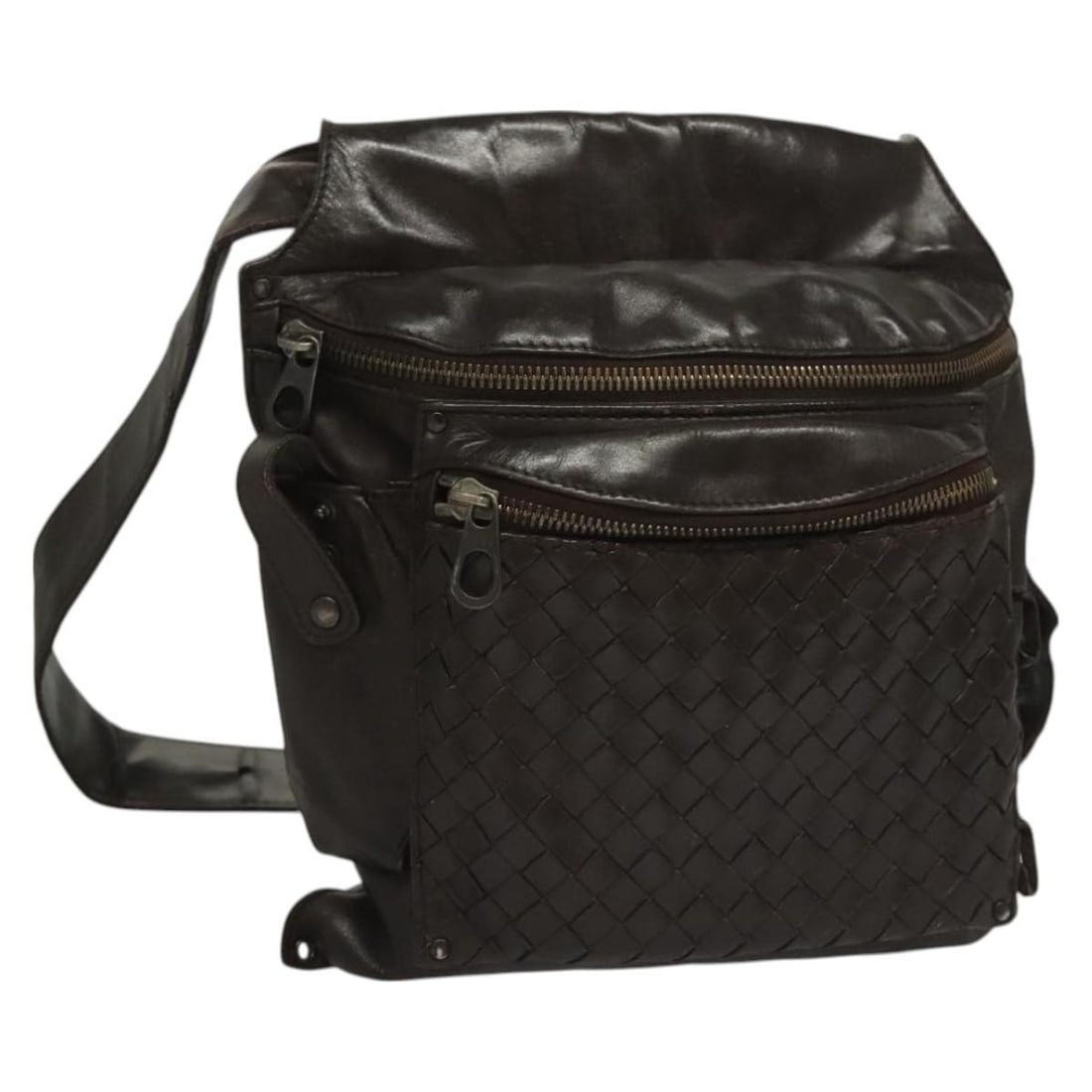 BOTTEGA VENETA Intrecciato Leather Waist Bag Brown Italy (1 of 18)