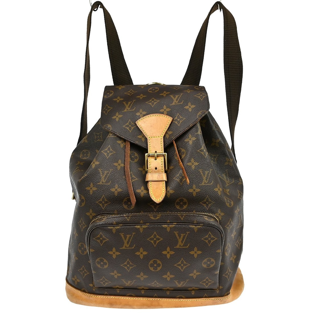 Louis Vuitton Montsouris GM Monogram Canvas Large Brown Unisex Backpack: Louis Vuitton Montsouris GM Monogram Canvas Large Brown Unisex Backpack This Louis Vuitton Montsouris GM backpack features the iconic monogram canvas leather exterior with beige straps and a classic b