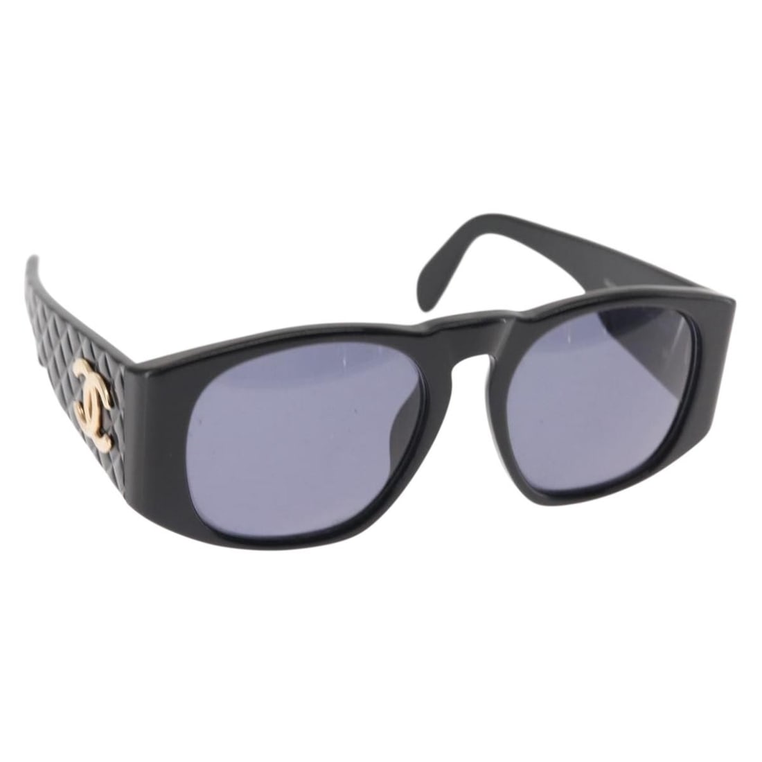 CHANEL COCO Matelasse Black Plastic Sunglasses with Case Italy (1 of 10)