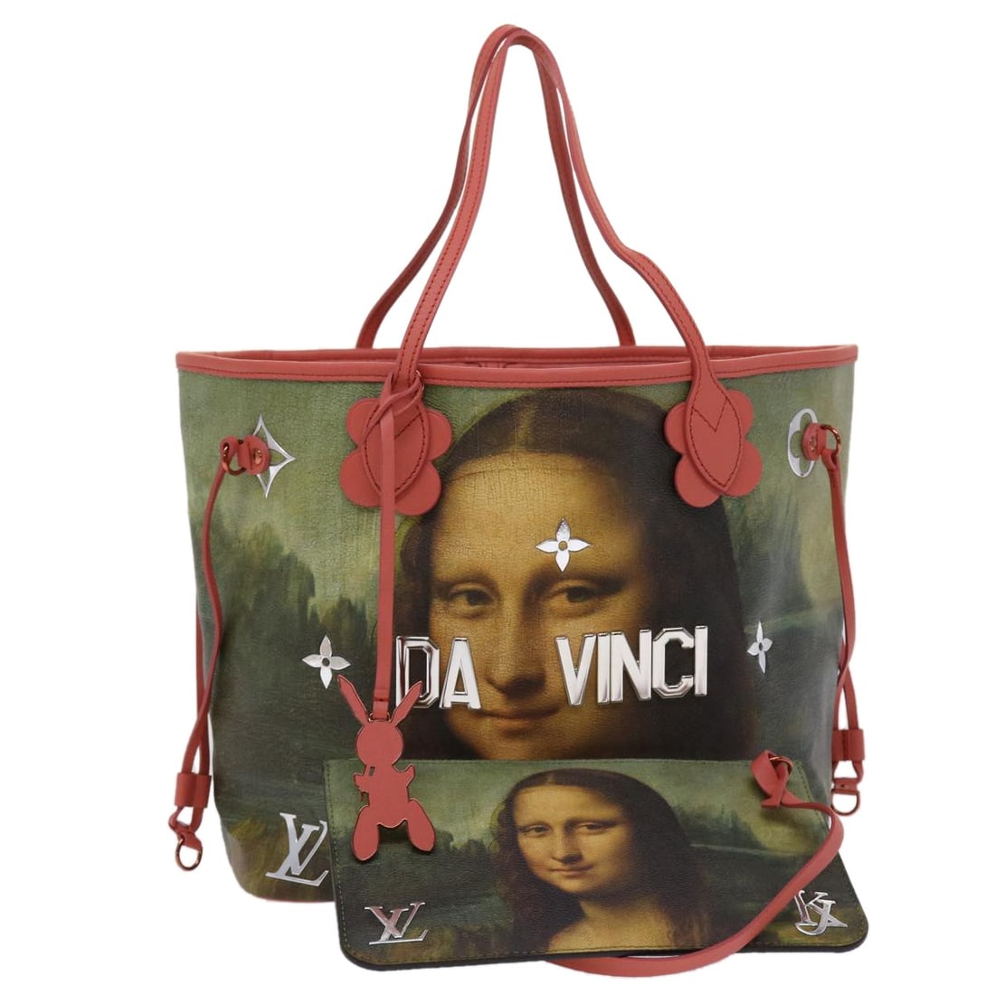 LOUIS VUITTON Da Vinci Neverfull MM Tote Bag M43373 Pink Authentic: LOUIS VUITTON Da Vinci Neverfull MM Tote Bag M43373 Pink Authentic The Louis Vuitton Masters Collection Da Vinci Neverfull MM Bag is a stylish and versatile tote made in France. Crafted from durable P