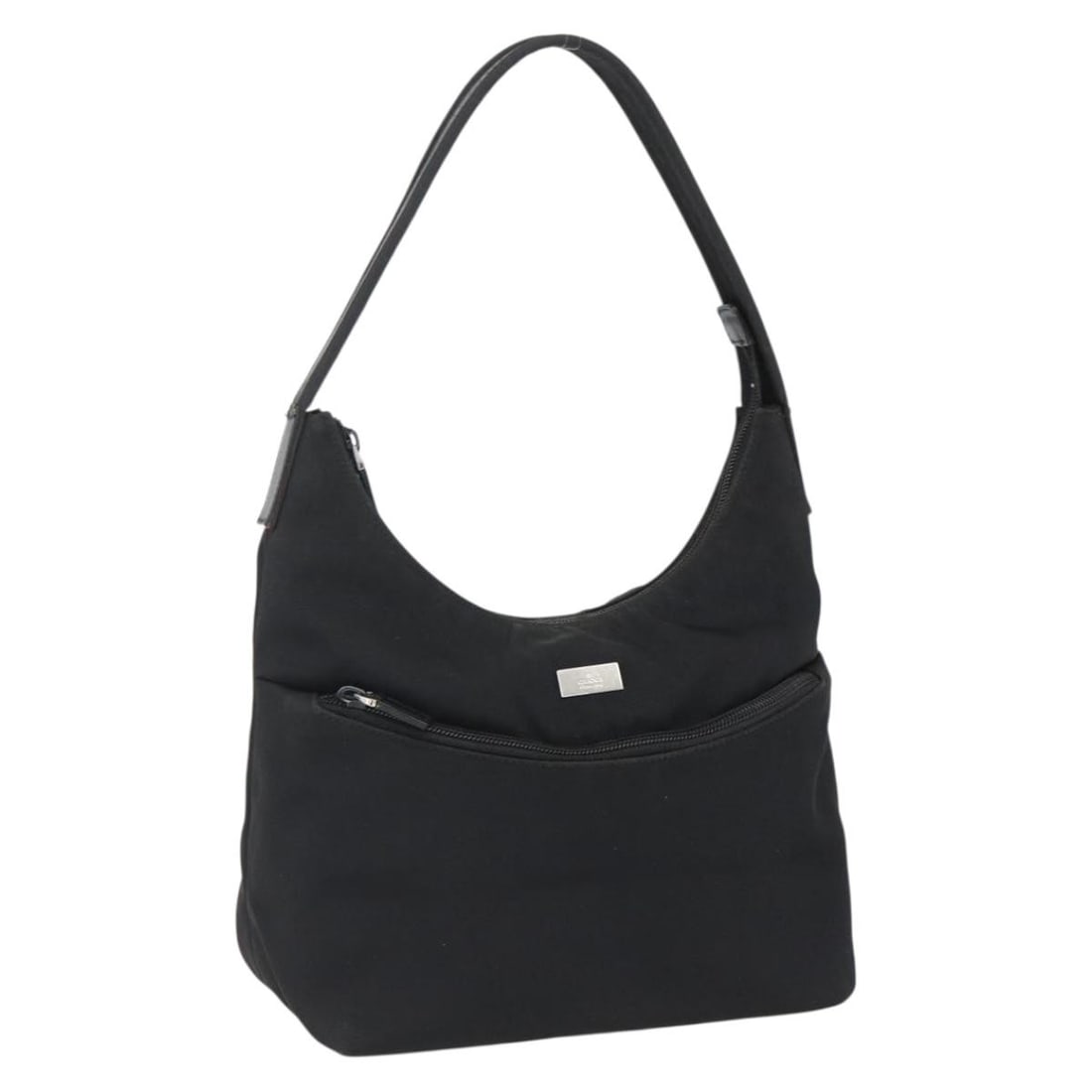 Gucci Nylon Black Silver Handbag Model 001 3386 Made in Italy: Gucci Nylon Black Silver Handbag Model 001 3386 Made in Italy This Gucci handbag features a black and silver nylon exterior crafted in Italy. The bag measures approximately 9.1 inches in length, 7.1 i