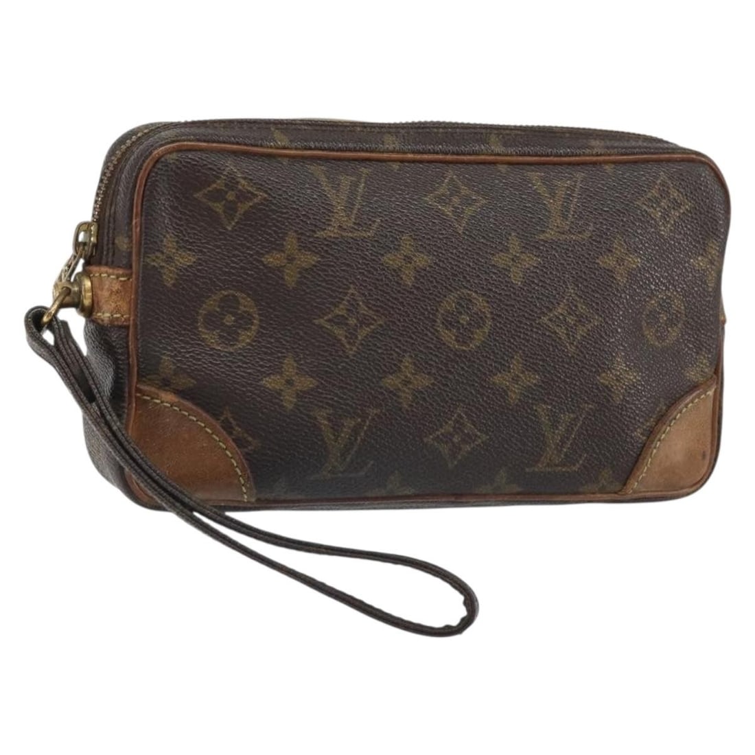 Louis Vuitton Marly Dragonne PM Monogram Canvas Clutch M51827 France: Louis Vuitton Marly Dragonne PM Monogram Canvas Clutch M51827 France This Louis Vuitton Monogram Marly Dragonne PM clutch bag features the iconic monogram canvas exterior and is crafted in France. The