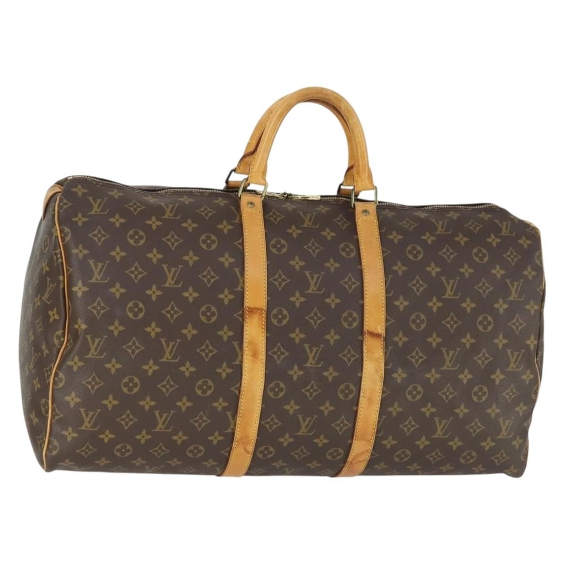 Louis Vuitton Keepall 55 Monogram Canvas Boston Travel Bag M41424: Louis Vuitton Keepall 55 Monogram Canvas Boston Travel Bag M41424 This is a Louis Vuitton Monogram Keepall 55 Boston Bag, crafted from signature monogram canvas. The bag features a classic Boston styl