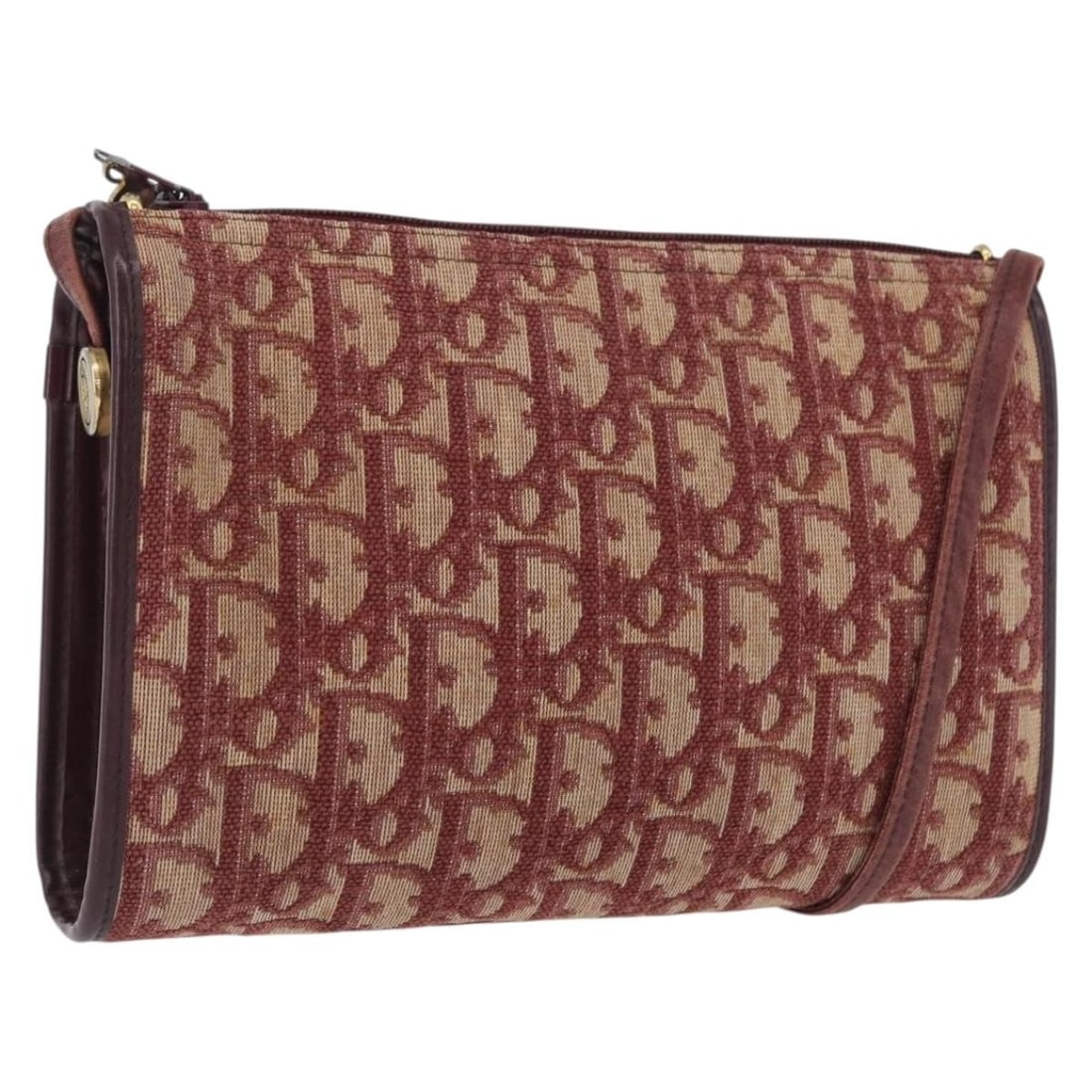 Red Trotter Canvas Christian Dior Shoulder Bag for Women France: Red Trotter Canvas Christian Dior Shoulder Bag for Women France This Christian Dior shoulder bag features the iconic Trotter canvas in red and gold tones. Designed for women, the bag is made in France