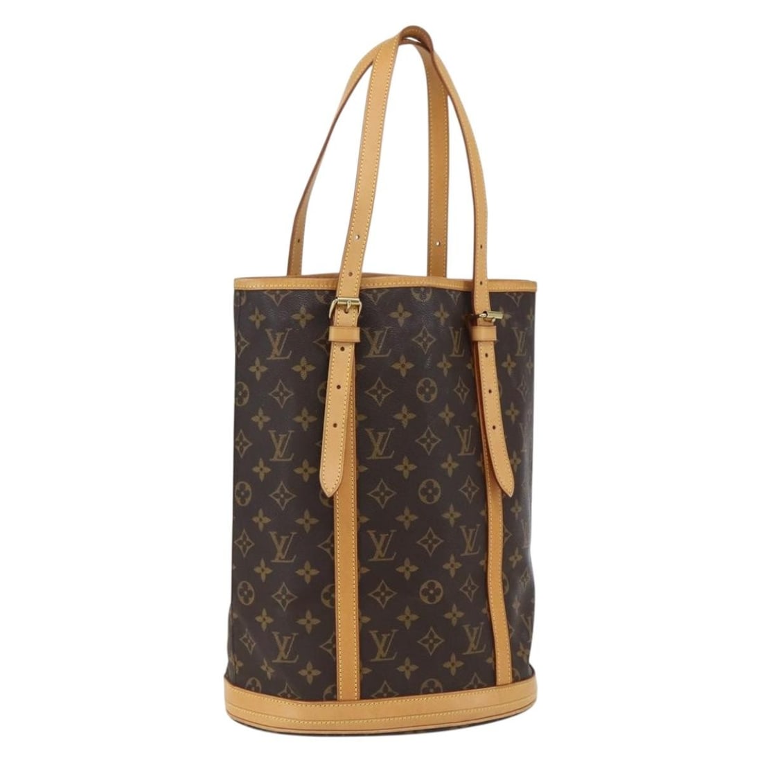 Monogram Canvas Bucket GM Shoulder Bag by Louis Vuitton M42236: Monogram Canvas Bucket GM Shoulder Bag by Louis Vuitton M42236 This Louis Vuitton Monogram Bucket GM shoulder bag features the iconic monogram canvas exterior and adjustable shoulder straps. The bag w