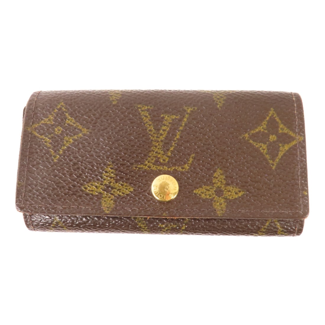 Louis Vuitton Monogram Brown PVC Four Key Holder Key Case M69517 Gold Hardware (1 of 18)