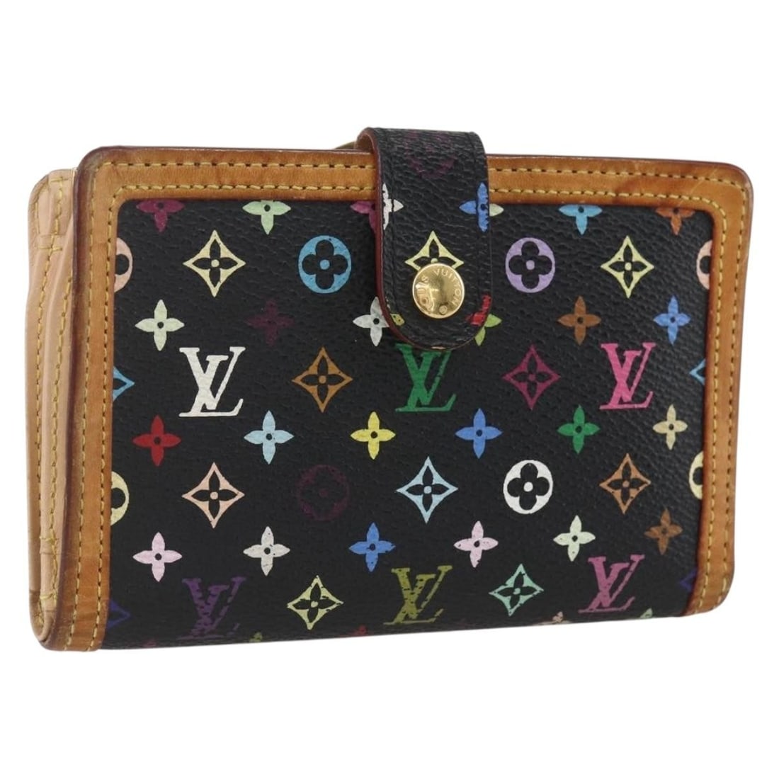 Louis Vuitton Multicolor Canvas Viennois Bifold Wallet Black M92988 (1 of 18)