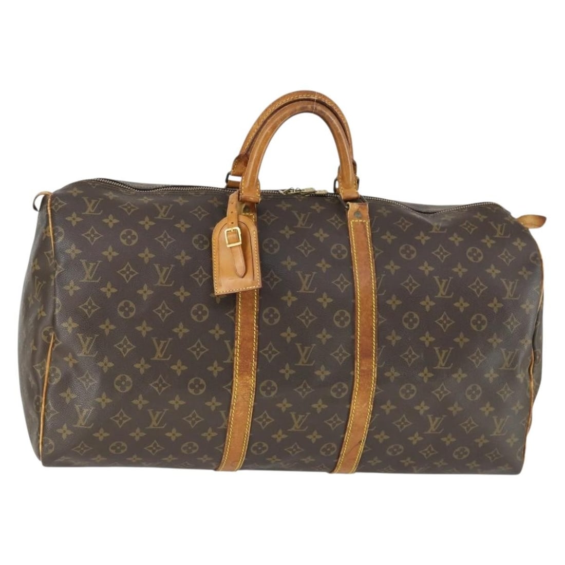Louis Vuitton Keepall 55 Monogram Canvas Boston Bag M41424 France: Louis Vuitton Keepall 55 Monogram Canvas Boston Bag M41424 France This Louis Vuitton Monogram Keepall 55 Boston Bag, model M41424, is crafted from signature monogram canvas and was made in France. The