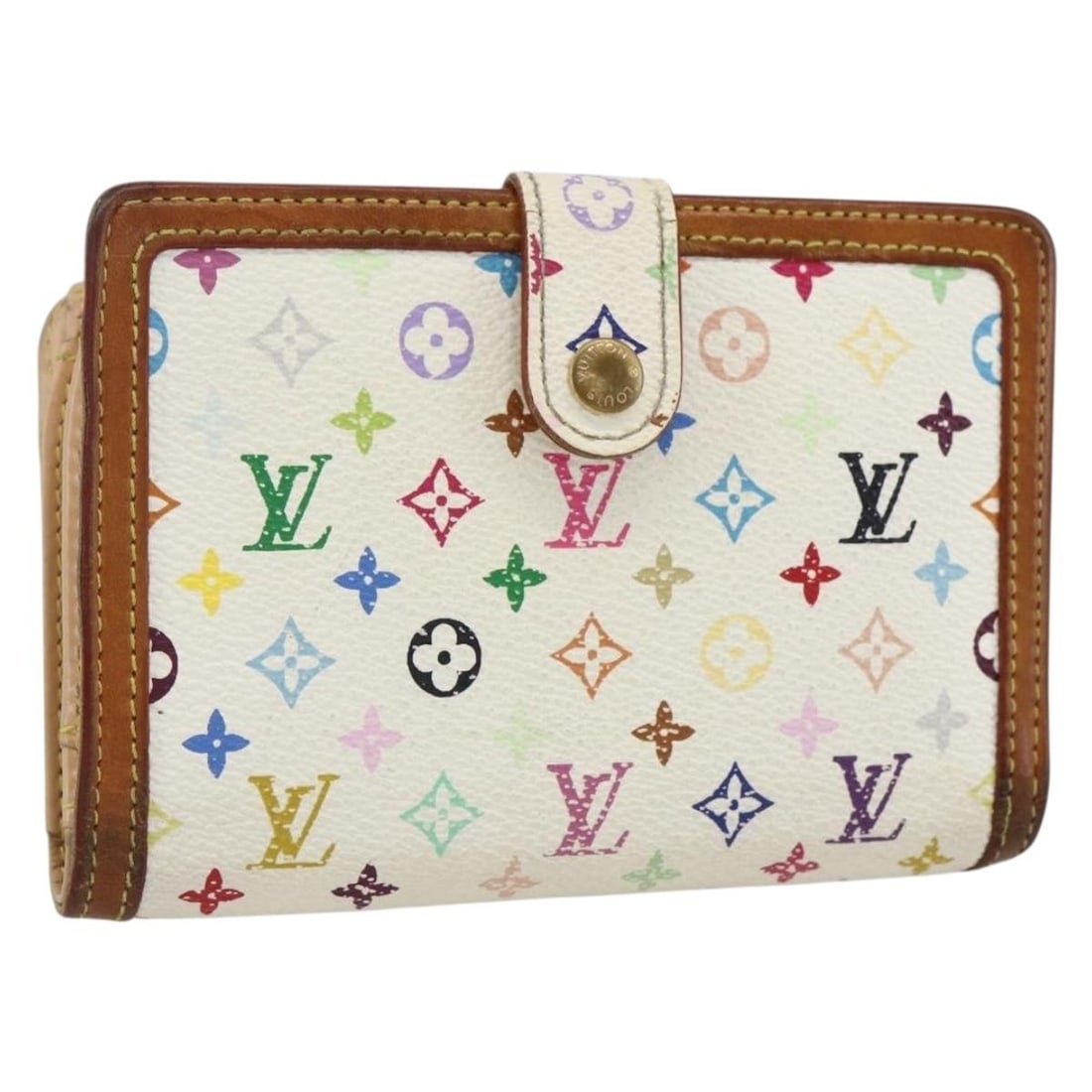 Louis Vuitton Multicolor Canvas Porte Monnaie Viennois White Wallet M92987 (1 of 18)