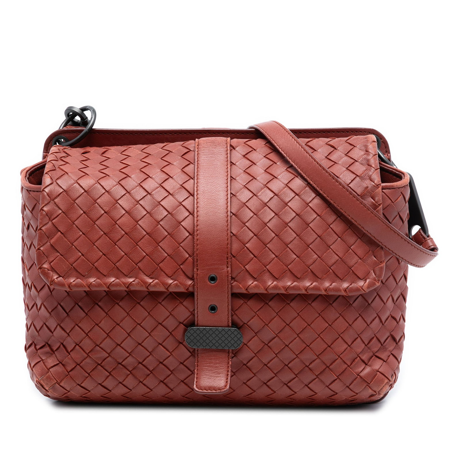 Bottega Veneta Intrecciato Nappa Leather Dual Flap Crossbody Messenger Bag (1 of 7)