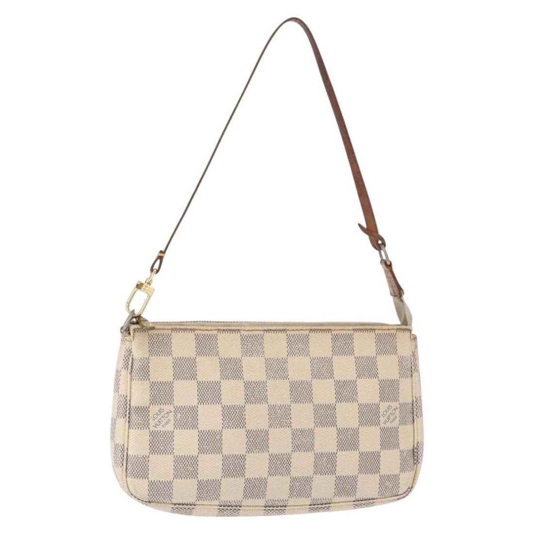 LOUIS VUITTON Damier Azur Pochette Accessoires Pouch N51986 Authenticated: LOUIS VUITTON Damier Azur Pochette Accessoires Pouch N51986 Authenticated This LOUIS VUITTON Damier Azur Pochette Accessoires Pouch is a stylish accessory crafted from durable Damier Azur Canvas, show