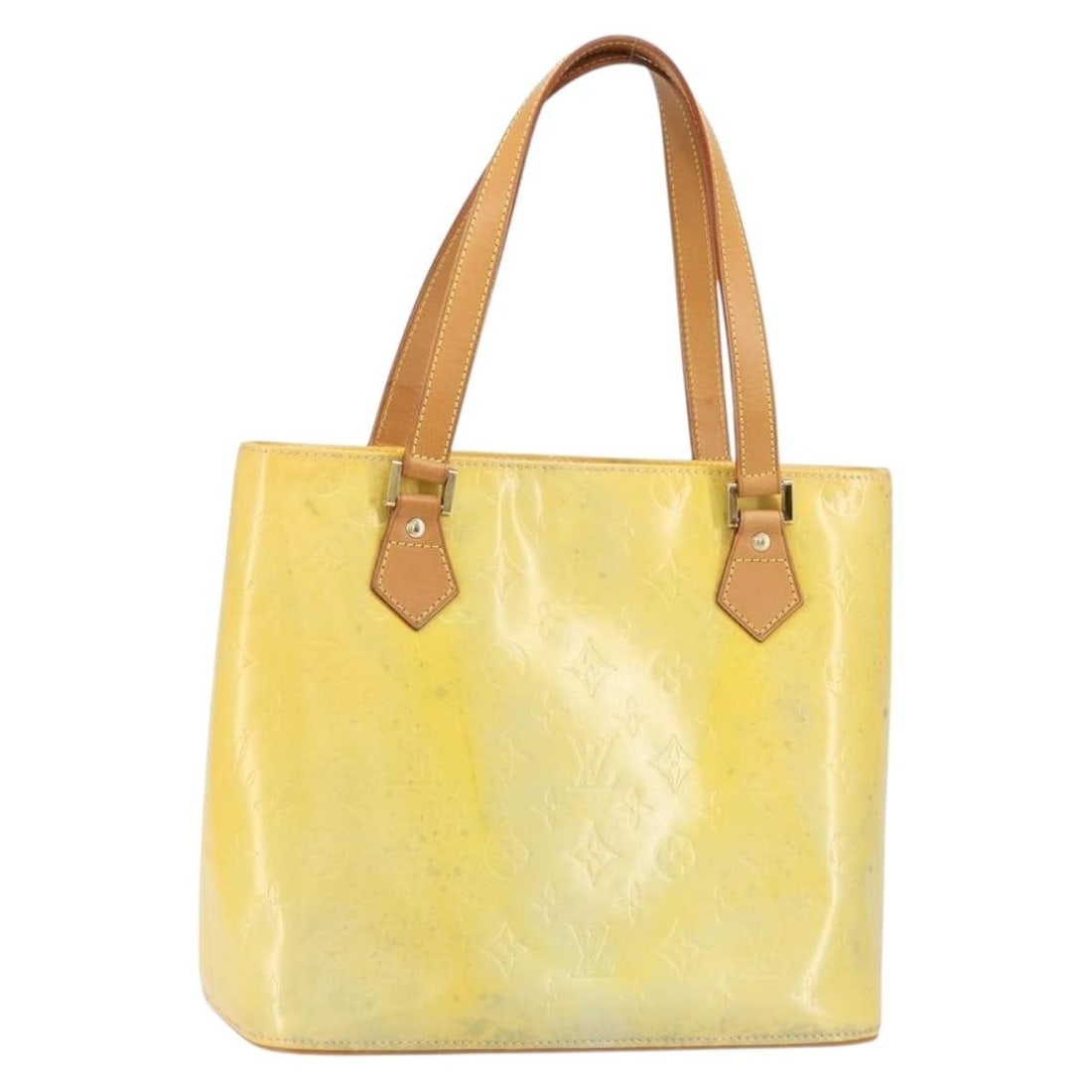 Louis Vuitton Houston Gris Monogram Vernis Patent Leather Handbag M91053: Louis Vuitton Houston Gris Monogram Vernis Patent Leather Handbag M91053 This is a Louis Vuitton Monogram Vernis Houston handbag in Gris, crafted from patent leather. The bag features dual top handles