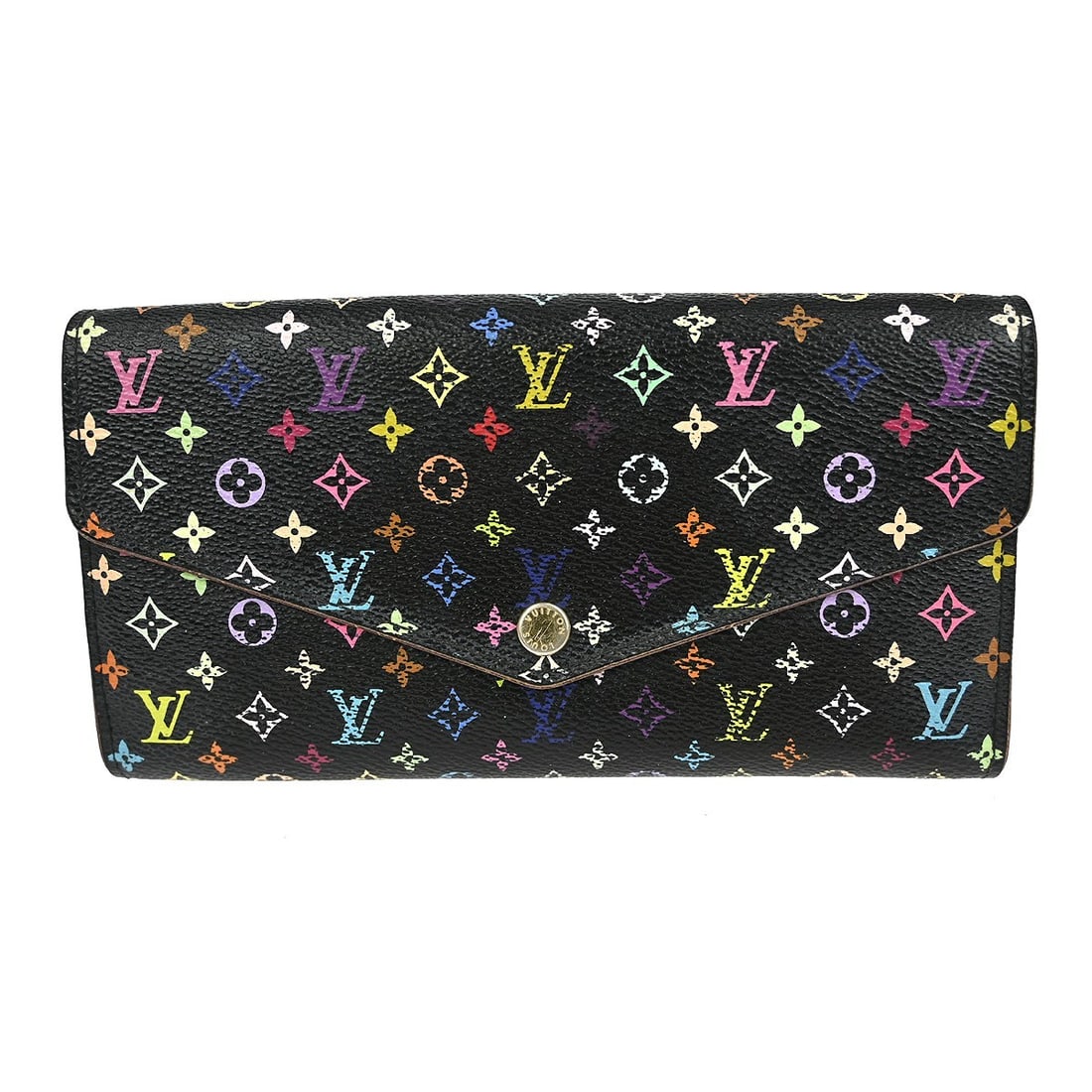 Louis Vuitton Multicolor Sarah Folding Wallet Black M60668 (1 of 8)