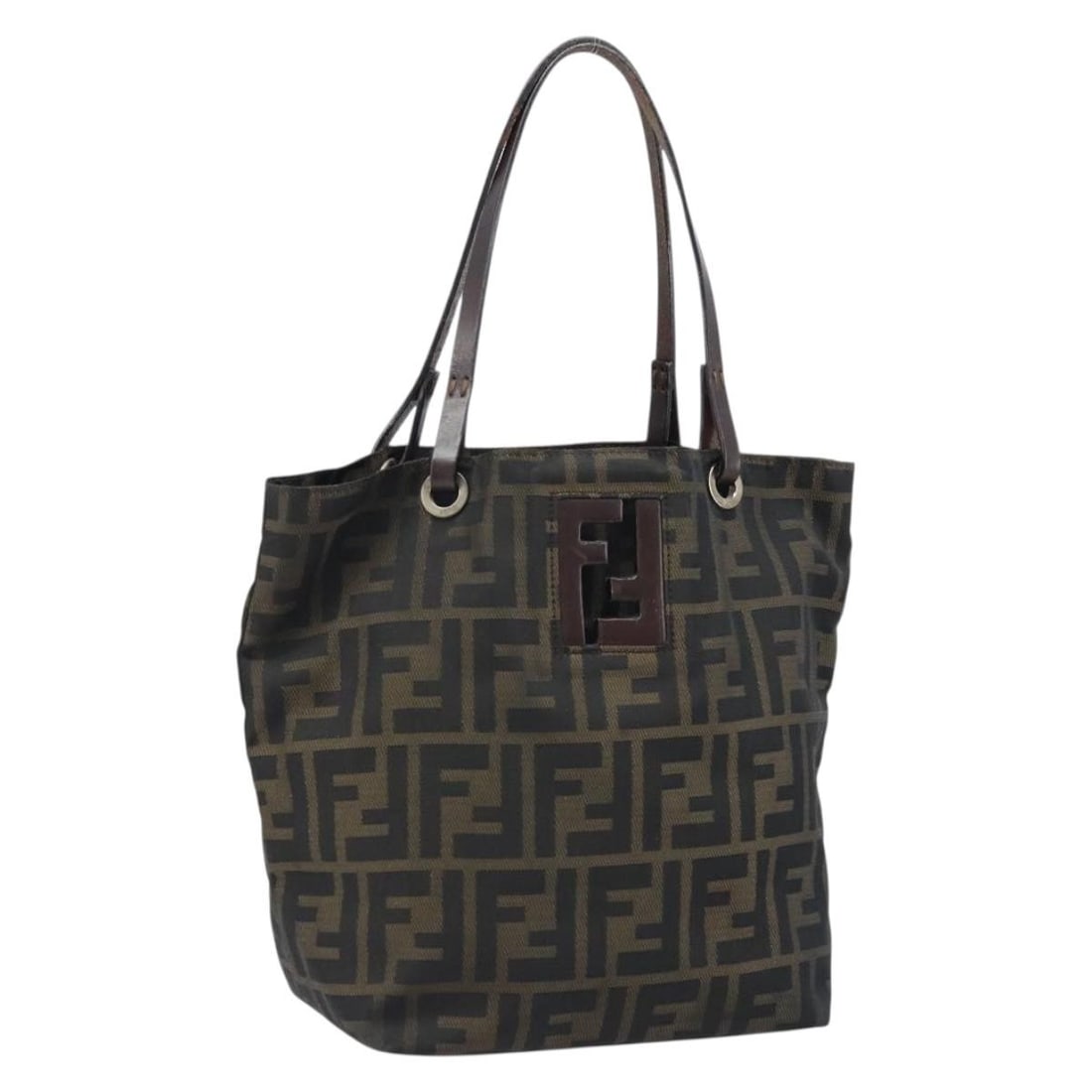 Fendi Zucca Canvas Black and Brown Women's Italian Handbag: Fendi Zucca Canvas Black and Brown Women's Italian Handbag This FENDI Zucca Canvas hand bag features a classic black and brown color scheme with the iconic Zucca pattern. Designed for women, the bag i