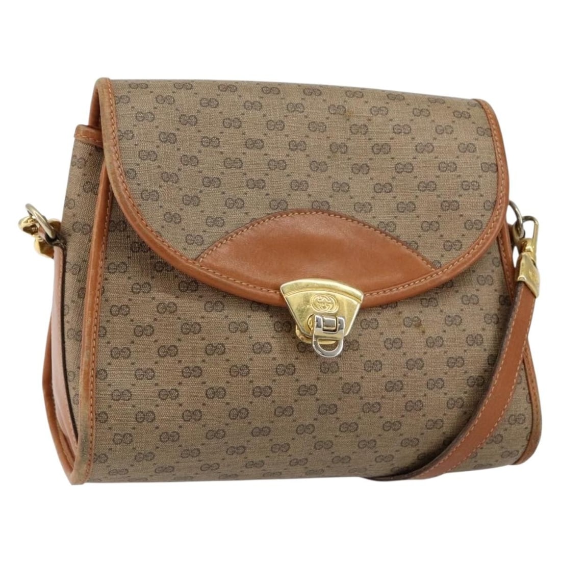 GUCCI Micro GG Supreme Gold Beige PVC Shoulder Bag Authentic (1 of 18)