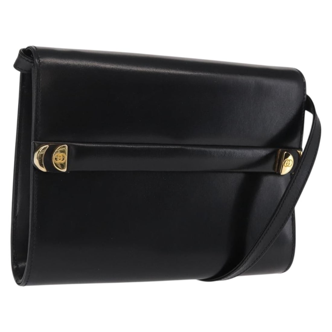 Black Leather GUCCI Shoulder Bag with Gold Accents 004 056 0209: Black Leather GUCCI Shoulder Bag with Gold Accents 004 056 0209 This GUCCI shoulder bag features a black and gold leather exterior, offering a classic and versatile style suitable for women. Made in I