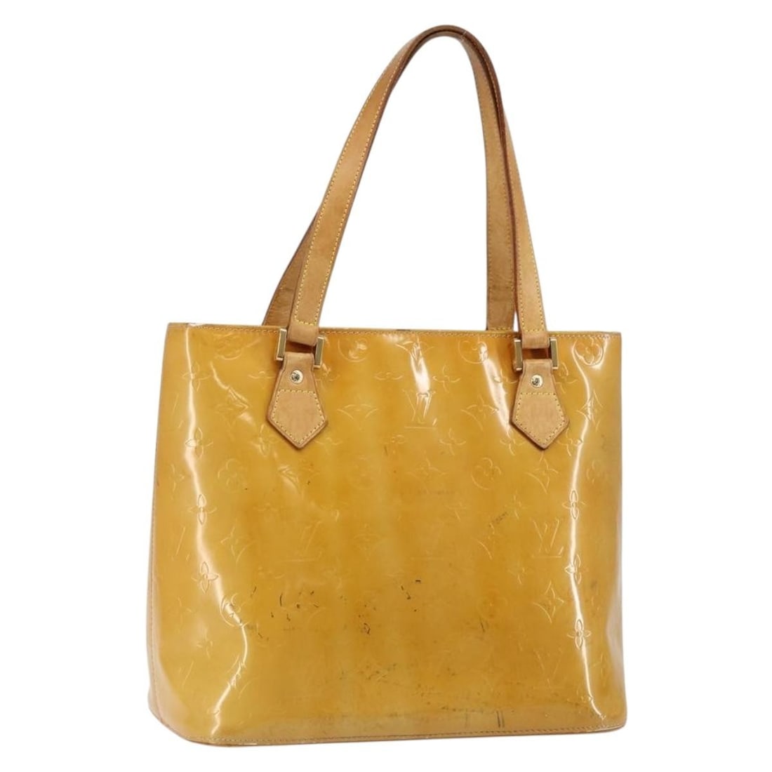 Louis Vuitton Monogram Vernis Houston Hand Bag Beige Patent Leather M91004 (1 of 18)