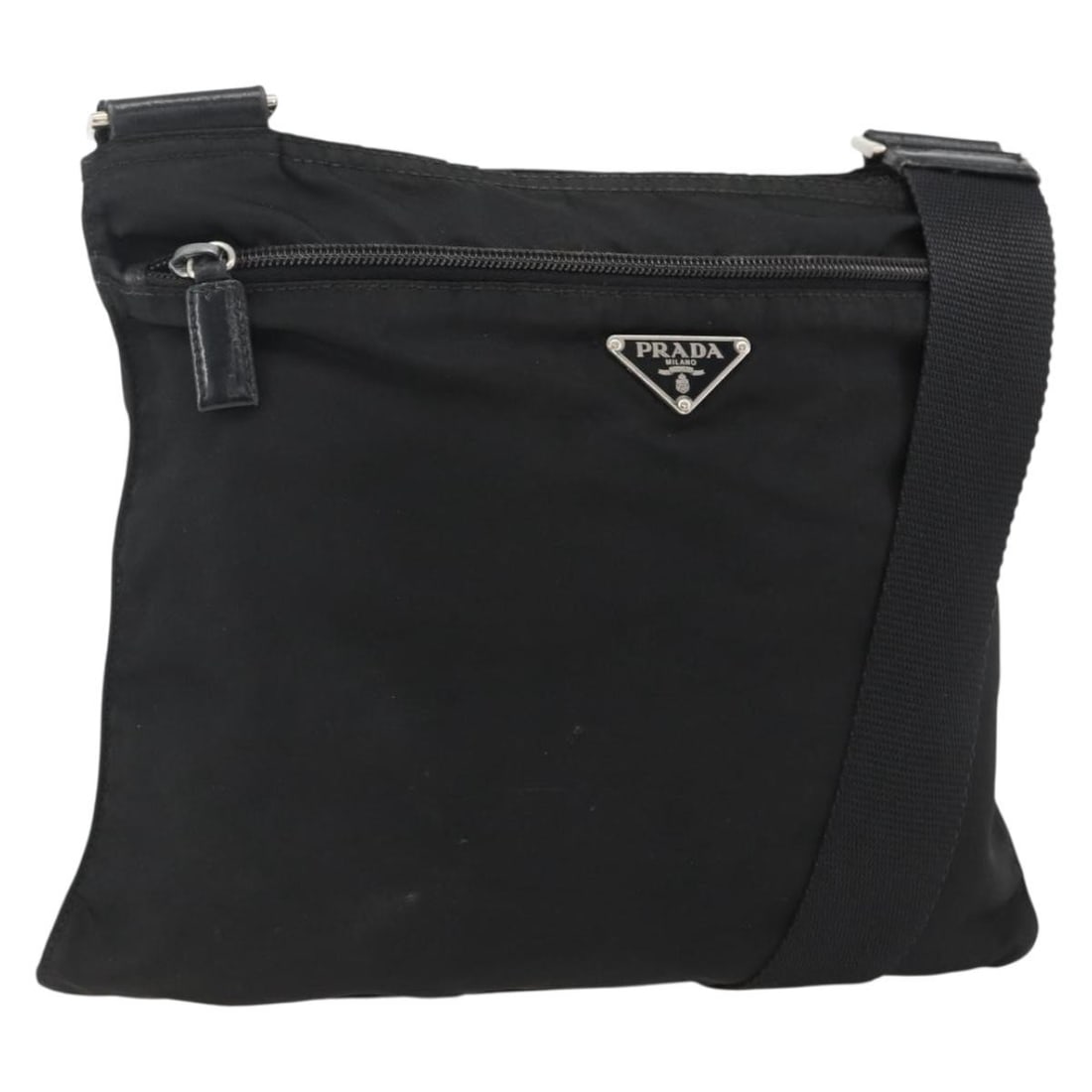 Prada Black Nylon Women's Shoulder Bag Silver Hardware Italy: Prada Black Nylon Women's Shoulder Bag Silver Hardware Italy This PRADA shoulder bag features a black nylon exterior with silver-tone accents. Designed for women, it offers a practical and stylish opt