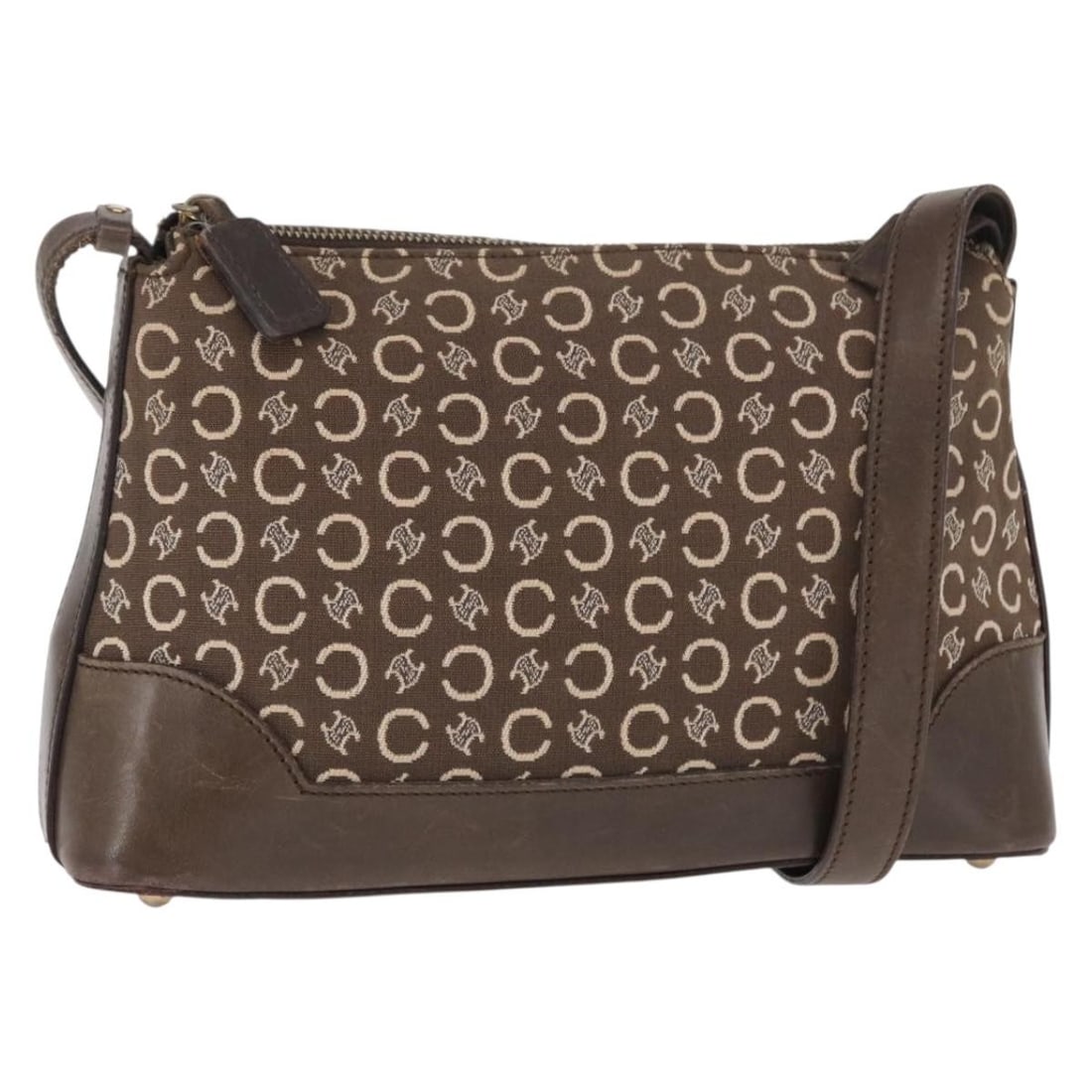 Brown C Macadam Canvas Shoulder Purse by CELINE Gold Accents (1 of 18)
