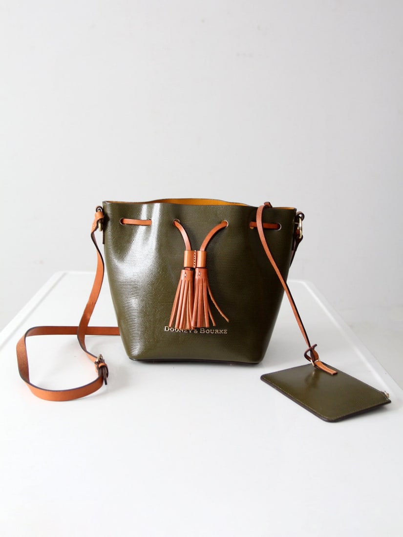 Dooney & Bourke Serena Green Leather Drawstring Crossbody Bag (1 of 17)
