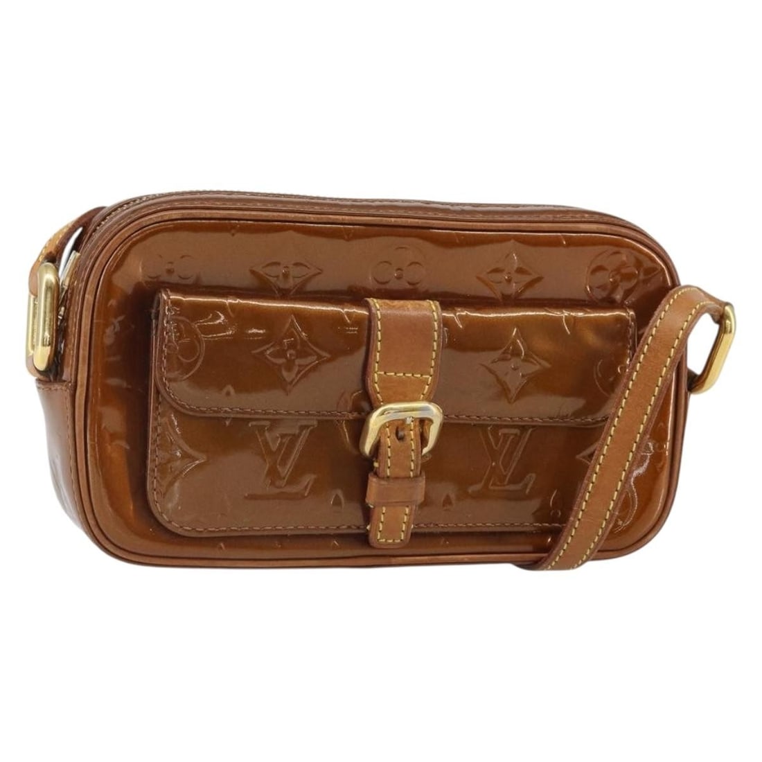 Louis Vuitton Christy MM Bronze Patent Leather Monogram Shoulder Bag M91109 (1 of 18)