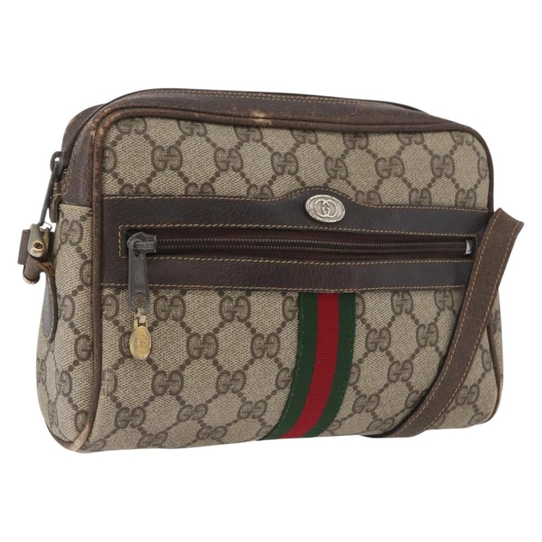 Gucci GG Supreme Sherry Line Beige Gold PVC Shoulder Bag 010 378 Italy: Gucci GG Supreme Sherry Line Beige Gold PVC Shoulder Bag 010 378 Italy This is a Gucci GG Supreme Web Sherry Line shoulder bag crafted from beige and gold PVC leather and GG canvas. Designed for women