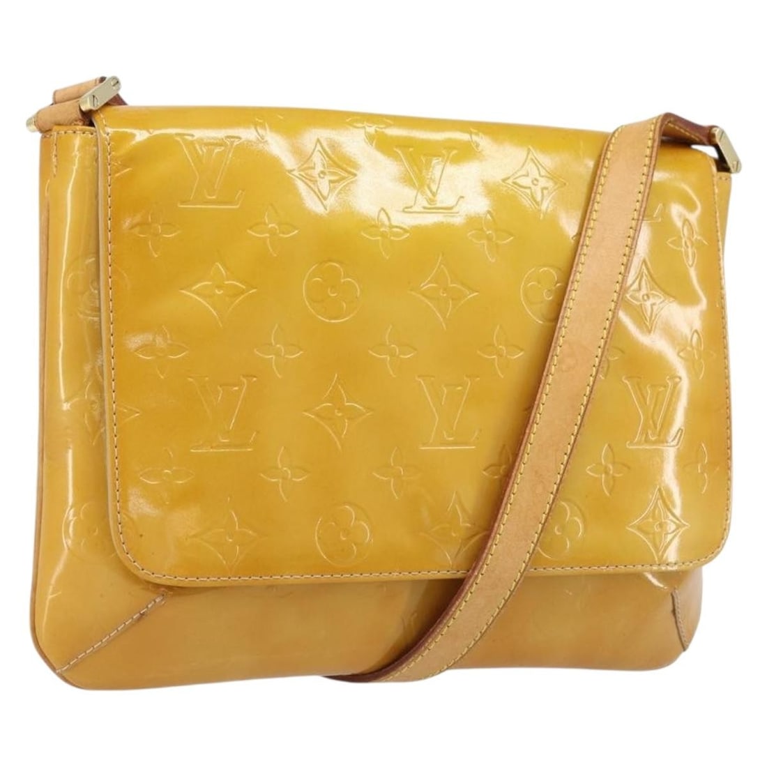 Louis Vuitton Thompson Street Beige Patent Shoulder Bag Monogram Vernis M91301 (1 of 18)