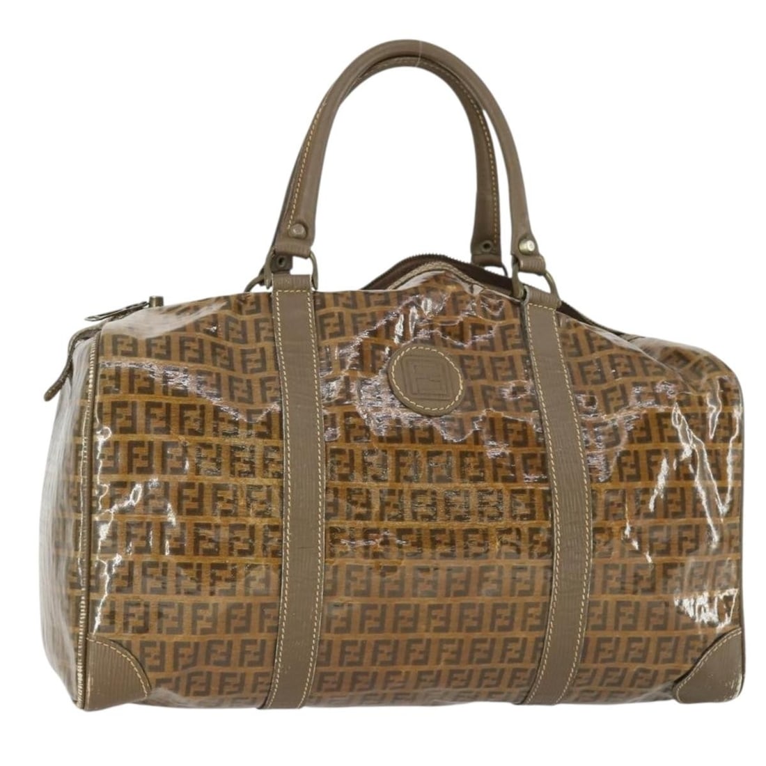 Brown Zucchino Canvas Boston Bag by Fendi Italy (1 of 18)