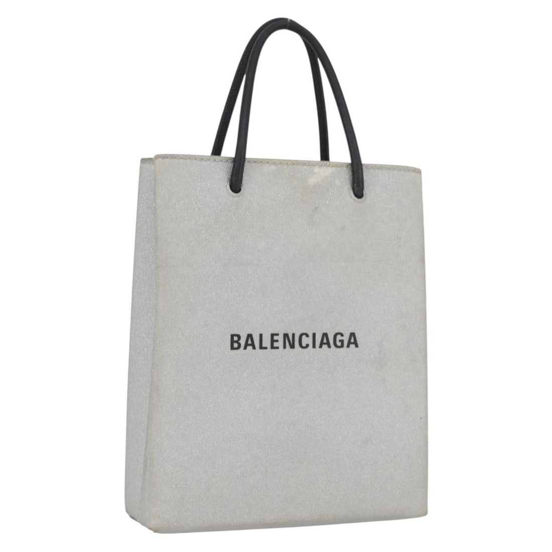 Balenciaga Silver Coated Canvas Shopping Tote with Pouch 693805 (1 of 18)