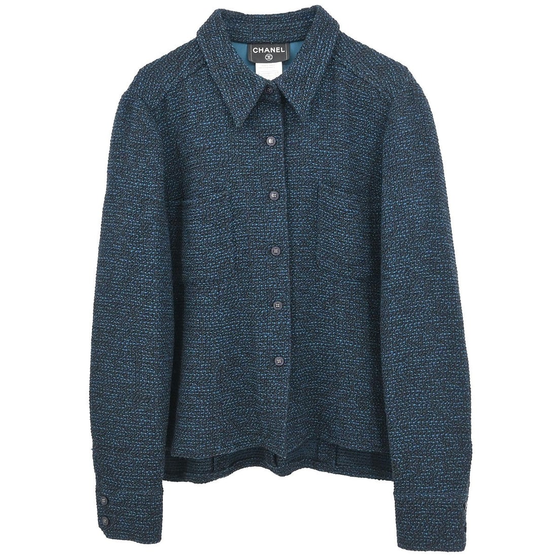 Chanel Black Wool Collared Button Jacket Size 46 Vintage (1 of 11)