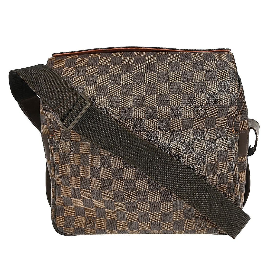 Louis Vuitton Damier Naviglio canvas crossbody shoulder bag N45255: Louis Vuitton Damier Naviglio canvas crossbody shoulder bag N45255 This Louis Vuitton Damier Naviglio shoulder bag features the iconic check pattern on brown canvas with logo accents and a flap magnet