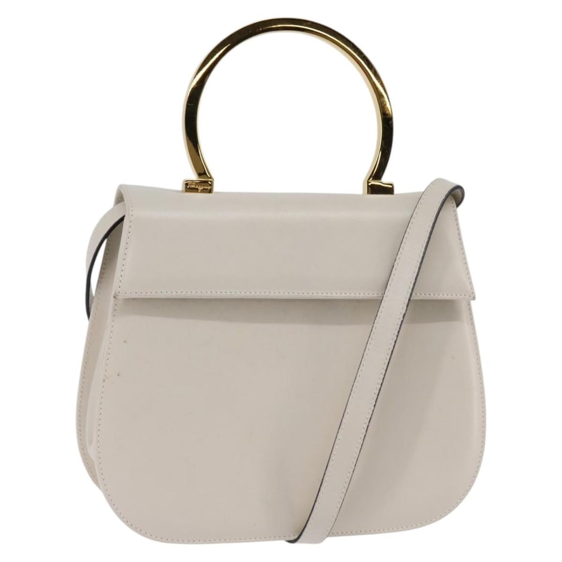 White Leather Salvatore Ferragamo Convertible Shoulder and Handbag Italy: White Leather Salvatore Ferragamo Convertible Shoulder and Handbag Italy This Salvatore Ferragamo handbag is crafted from white leather with gold-tone accents and can be carried by hand or worn as a s