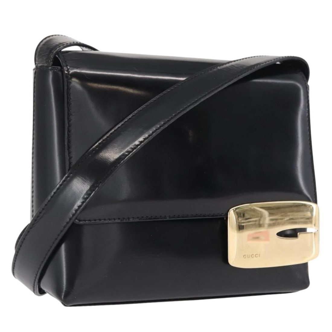 Black and Gold Patent Leather Gucci Shoulder Bag Model 007 3444 0282 (1 of 18)