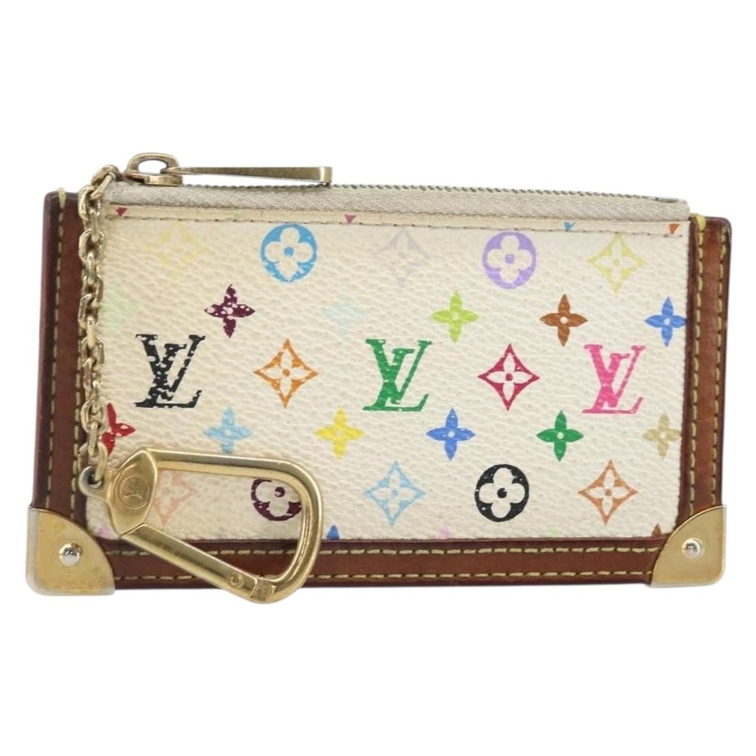 Louis Vuitton M92655 Monogram Multicolor Canvas Coin Purse White (1 of 18)