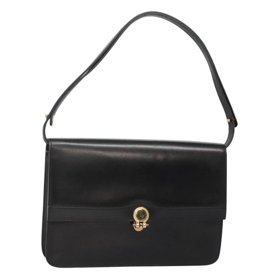 Christian Dior Black Leather Shoulder Bag for Women France: Christian Dior Black Leather Shoulder Bag for Women France This Christian Dior shoulder bag is crafted from black leather and designed for women. The bag features a structured silhouette with a single
