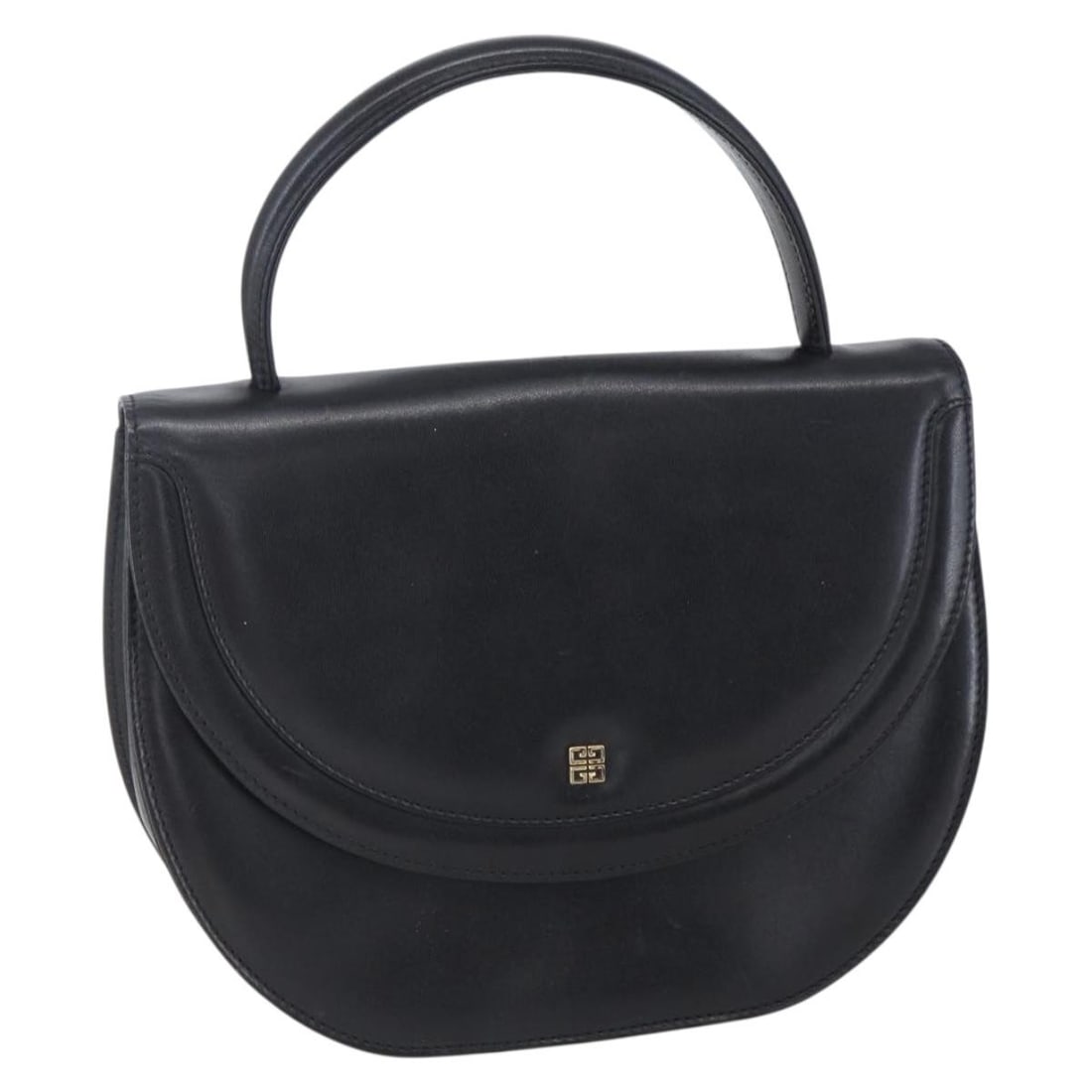 GIVENCHY Black Leather Hand Bag with Gold Accents (1 of 18)