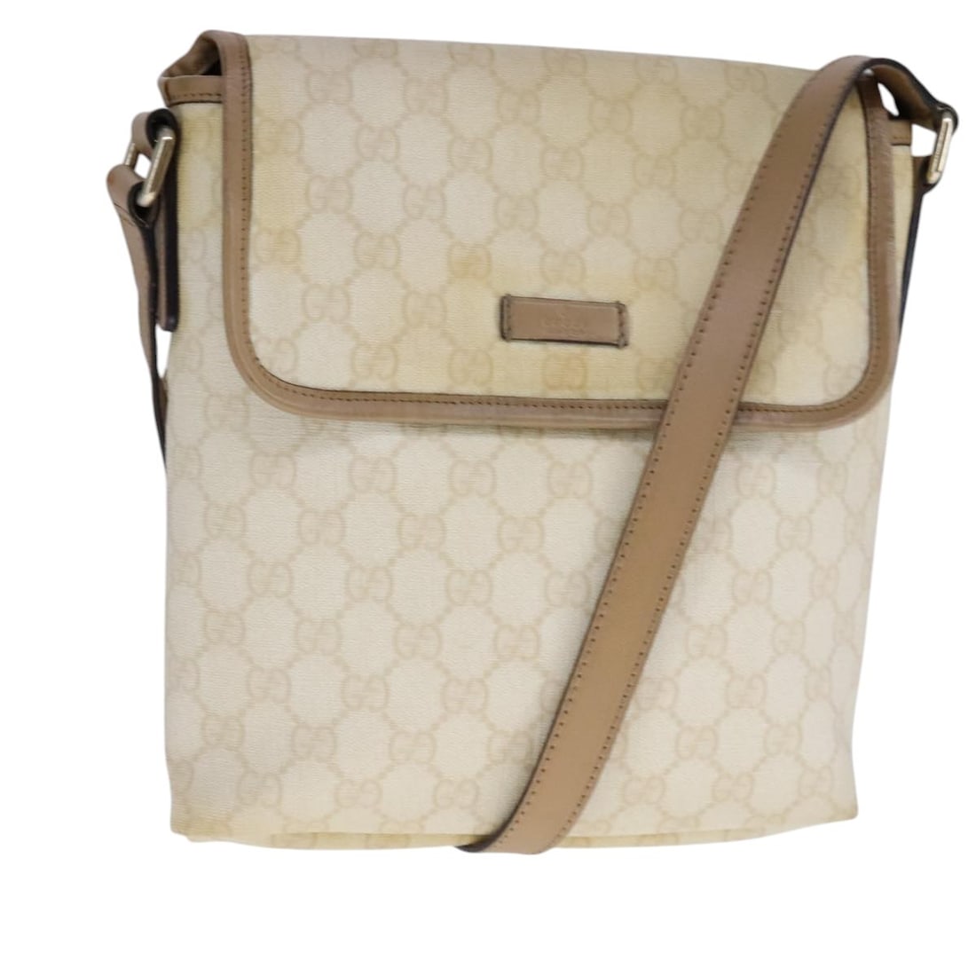 Gucci GG Supreme Beige Gold Shoulder Bag PVC Leather Model 223666: Gucci GG Supreme Beige Gold Shoulder Bag PVC Leather Model 223666 This GUCCI GG Supreme shoulder bag features beige and gold PVC leather with GG canvas detailing. Designed for women, the bag includes