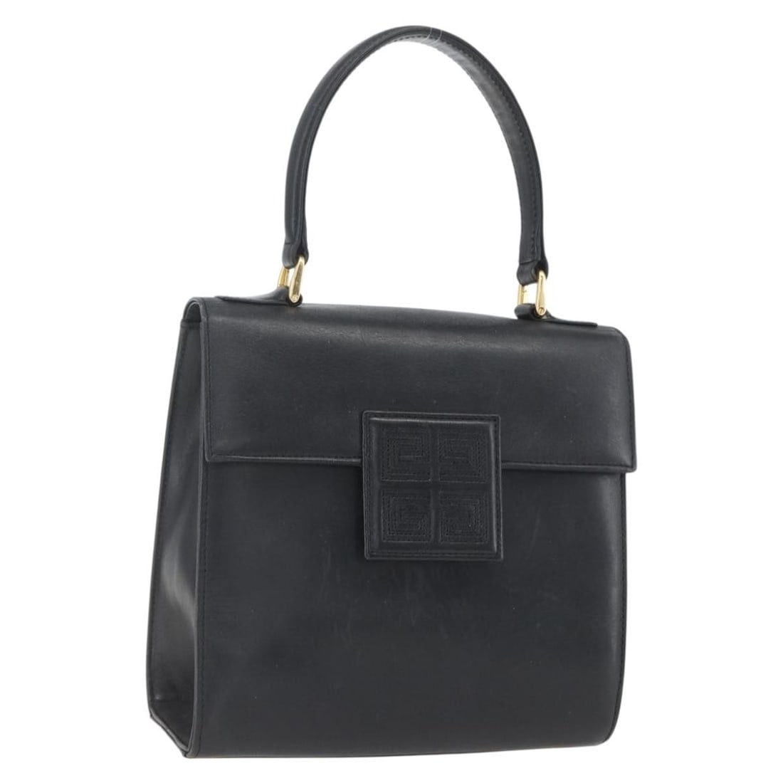 Givenchy Black Leather Handbag with Gold Accents France (1 of 18)