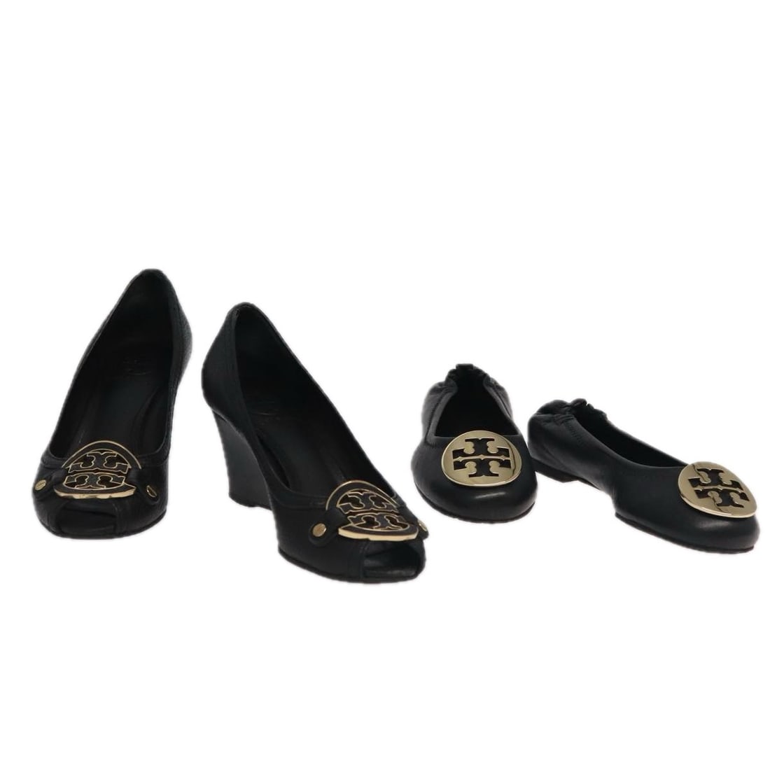 Black Leather Tory Burch Pump Pair for Women (1 of 15)