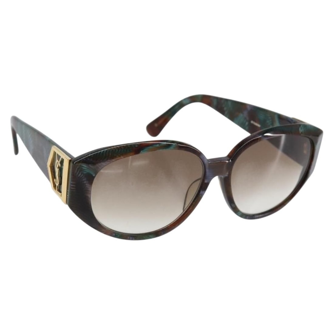 Brown Plastic SAINT LAURENT Sunglasses Made in Japan: Brown Plastic SAINT LAURENT Sunglasses Made in Japan These SAINT LAURENT sunglasses feature a classic brown plastic frame and are made in Japan. The glasses are equipped with prescription lenses, and