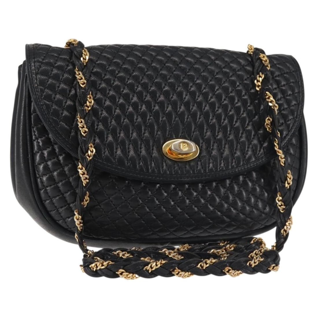 BALLY Black Leather Chain Shoulder Bag Gold Hardware Made in Italy: BALLY Black Leather Chain Shoulder Bag Gold Hardware Made in Italy This BALLY shoulder bag is a chic accessory crafted from premium black leather with elegant gold accents. Made in Italy, this stylish
