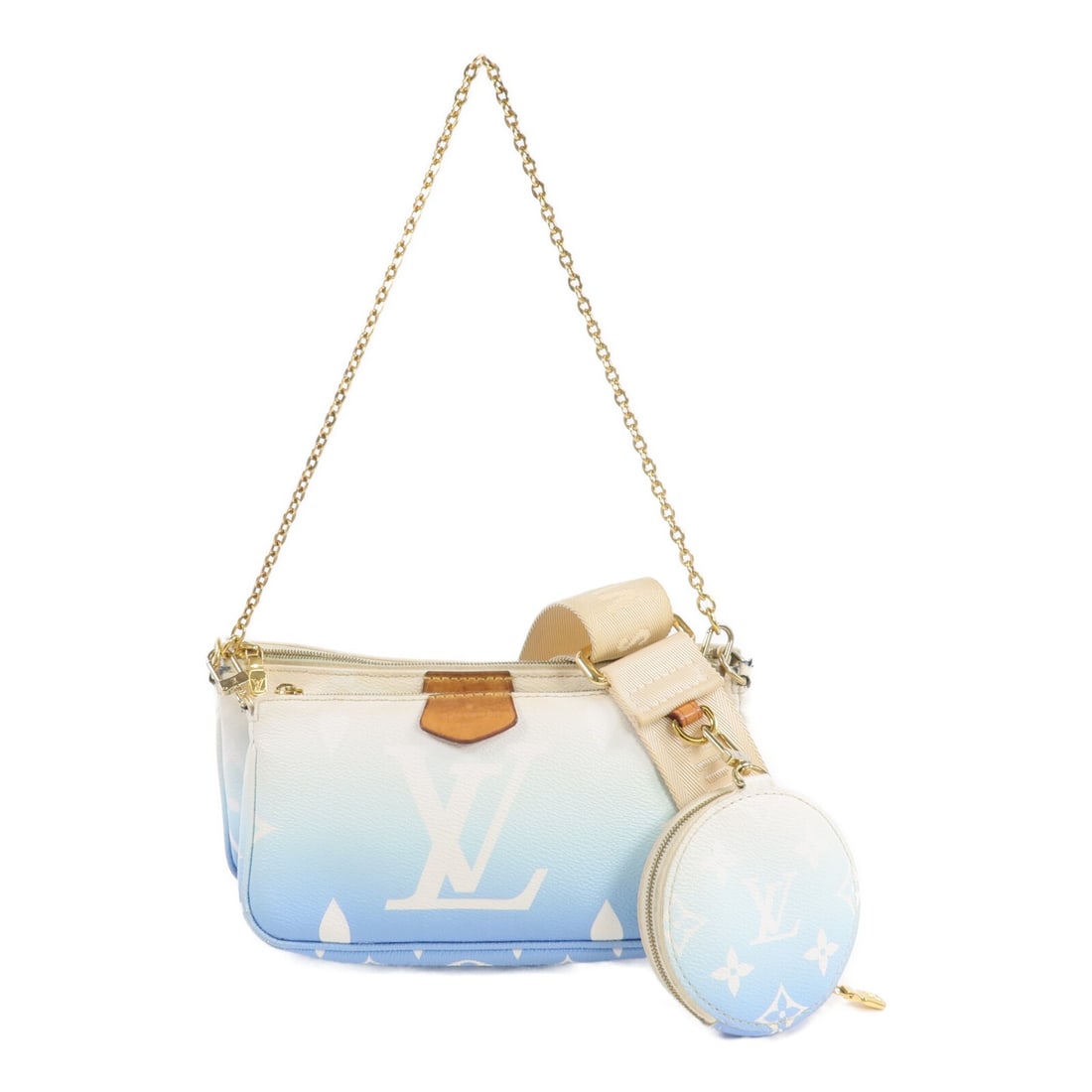 Louis Vuitton Monogram Giant Multi Pochette Blue Canvas Shoulder Bag M57633 (1 of 18)