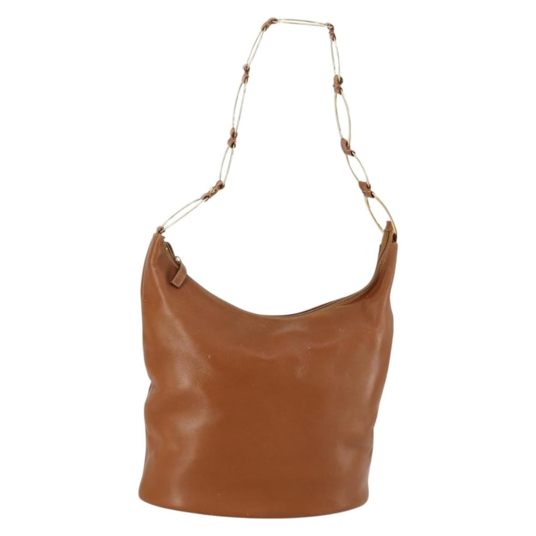 Brown Leather Gucci Shoulder Handbag Gold Tone Italy Model 158501 (1 of 18)