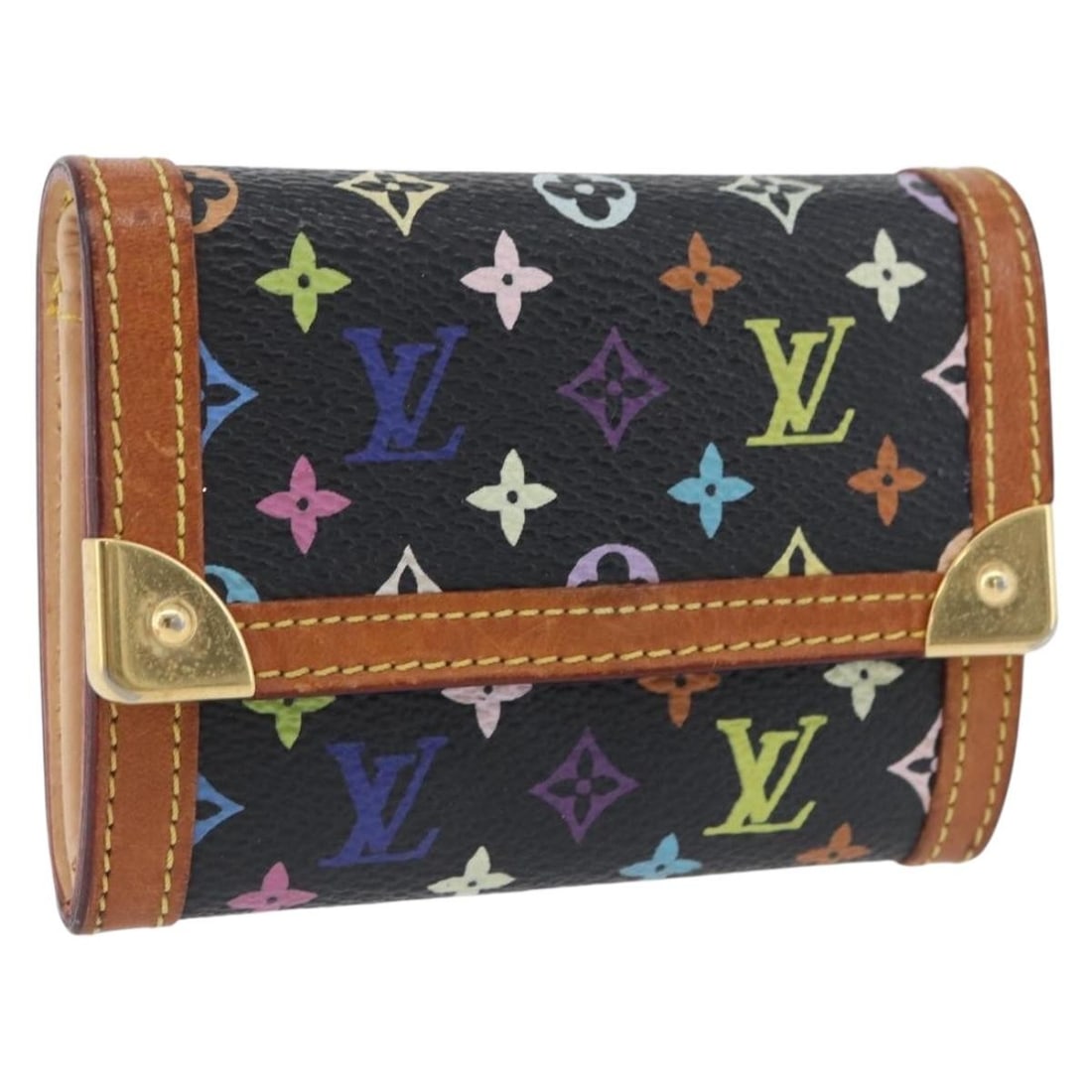 Louis Vuitton Black Multicolor Monogram Canvas Coin Purse M92656 (1 of 18)