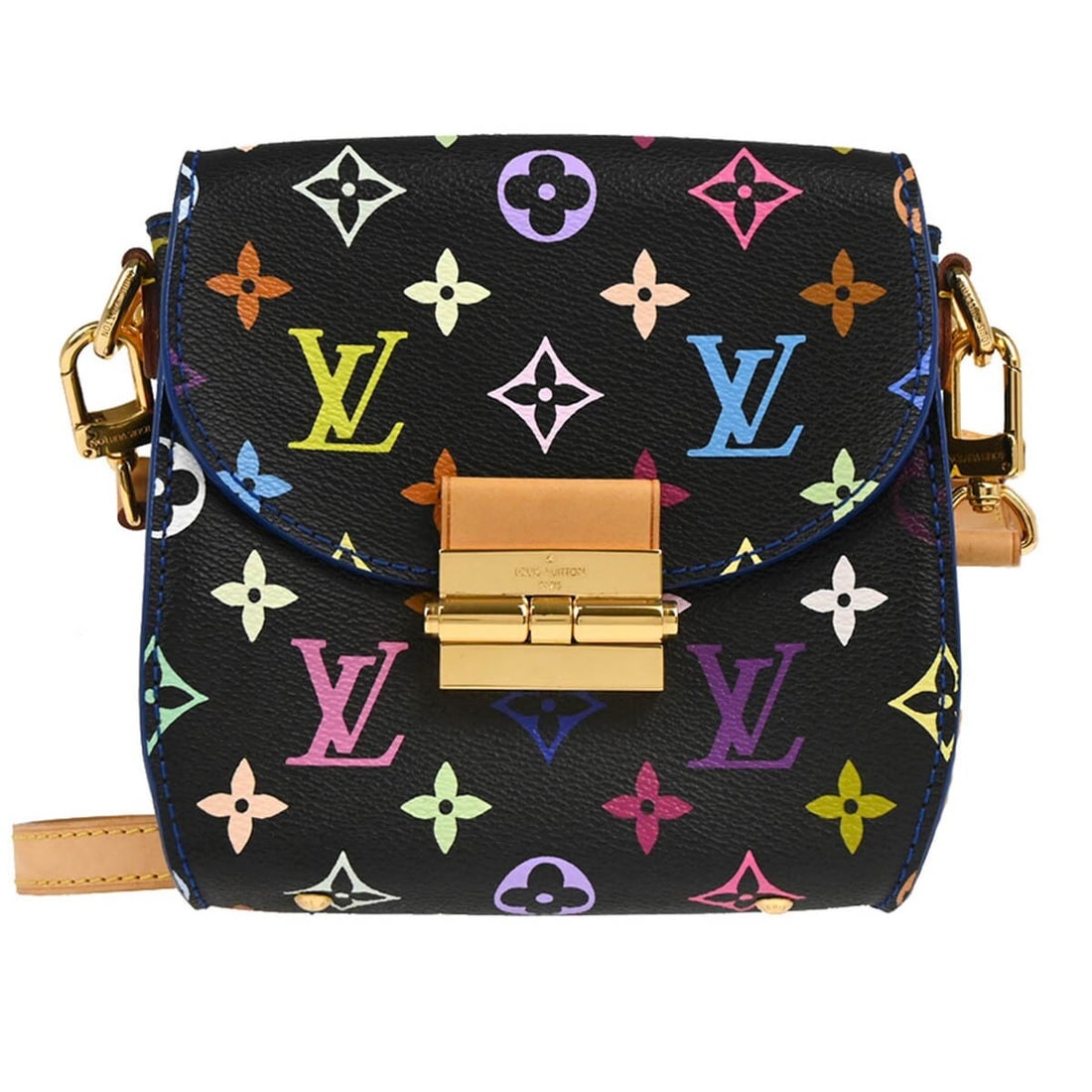 Louis Vuitton Multicolor Heart Breaker Crossbody Bag M40659 Black Canvas: Louis Vuitton Multicolor Heart Breaker Crossbody Bag M40659 Black Canvas Elevate your casual style with the Louis Vuitton Multicolor Heart Breaker Shoulder Bag. This chic small crossbody bag features