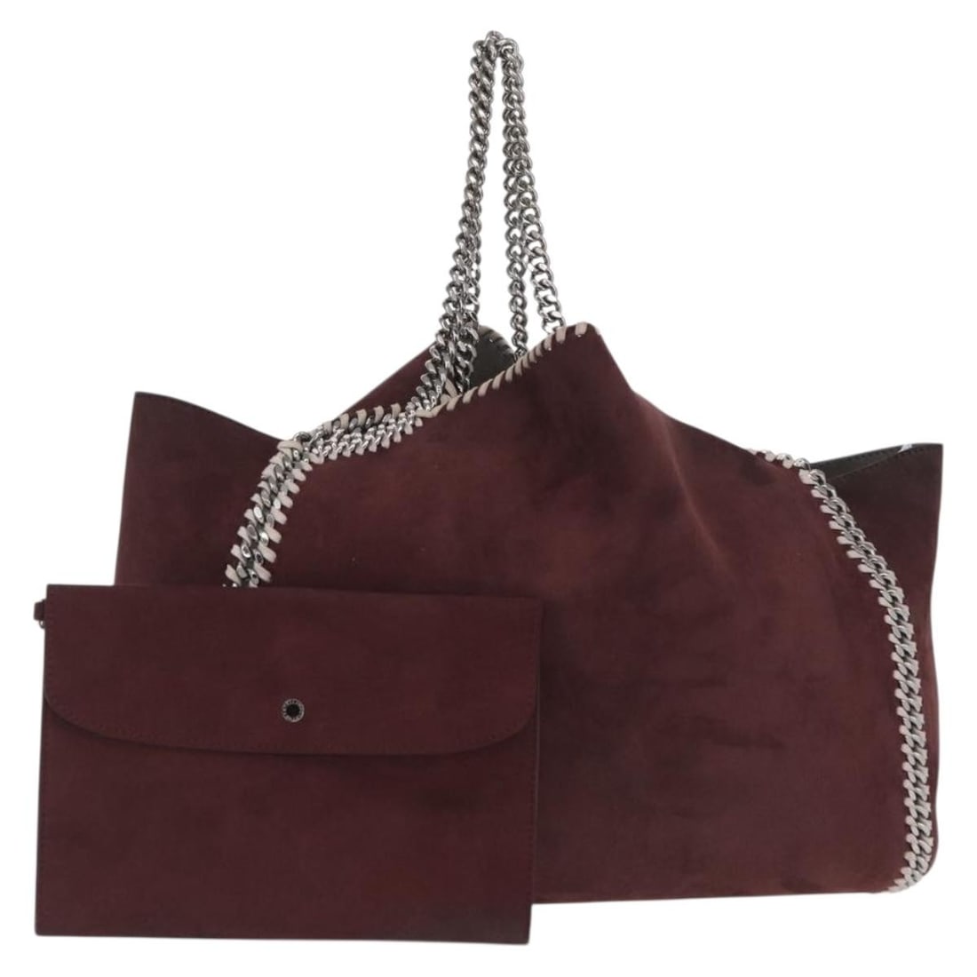 Stella MacCartney Falabella Bordeaux Polyester Shoulder Bag with Chain Detail (1 of 18)