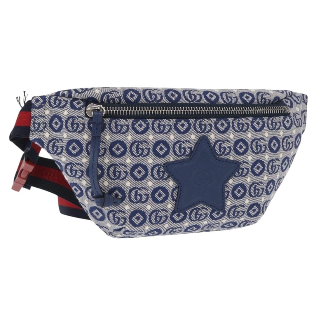 Children's Navy Red Blue Canvas Waist Bag Gucci Sherry Line 502095 with Dust Bag (1 of 18)