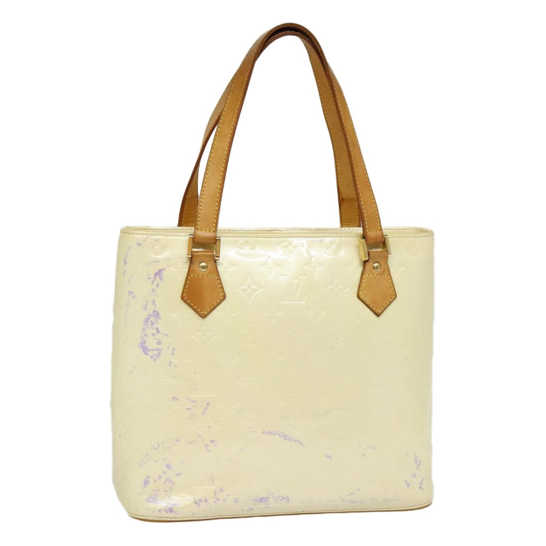 Louis Vuitton Houston Perle Monogram Vernis Patent Leather Handbag M91342: Louis Vuitton Houston Perle Monogram Vernis Patent Leather Handbag M91342 This is a Louis Vuitton Monogram Vernis Houston Hand Bag in Perle, crafted from patent leather. Designed for women, the bag fe